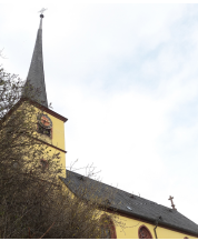 Außenansicht der Pfarrkirche St. Ägidius, Laudenbach